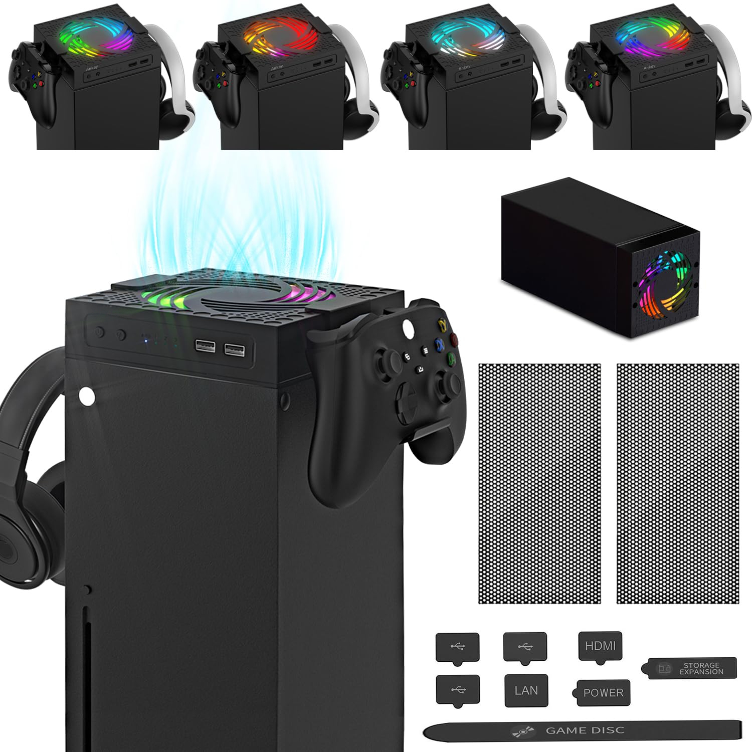 Console Cooling Fan - Aolion RGB Cooling Fan Host Dust