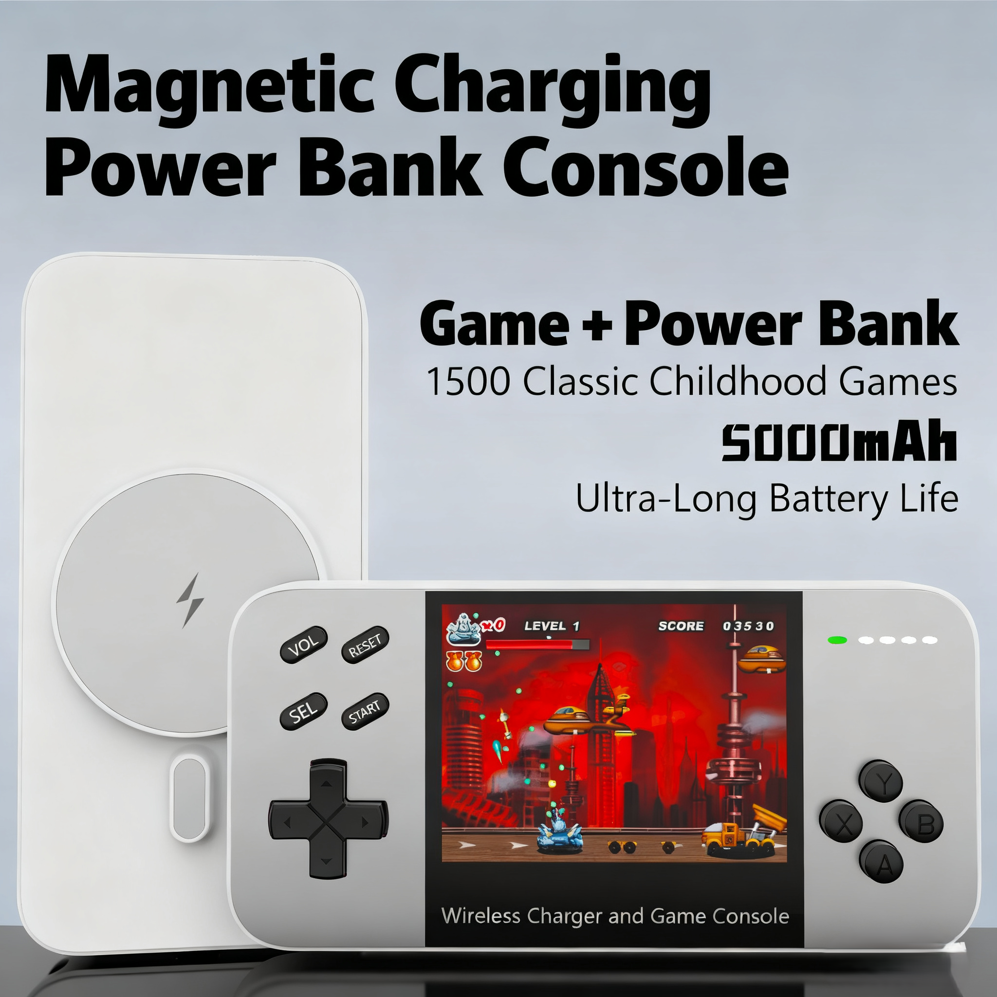 Gaming Console Power Bank - 2025 Mini Handheld Game Console Magnetic
