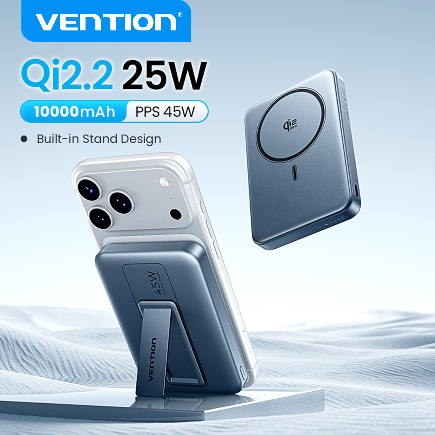 Gaming Console Power Bank - Vention Qi2.2 25W Power Bank 10000mAh