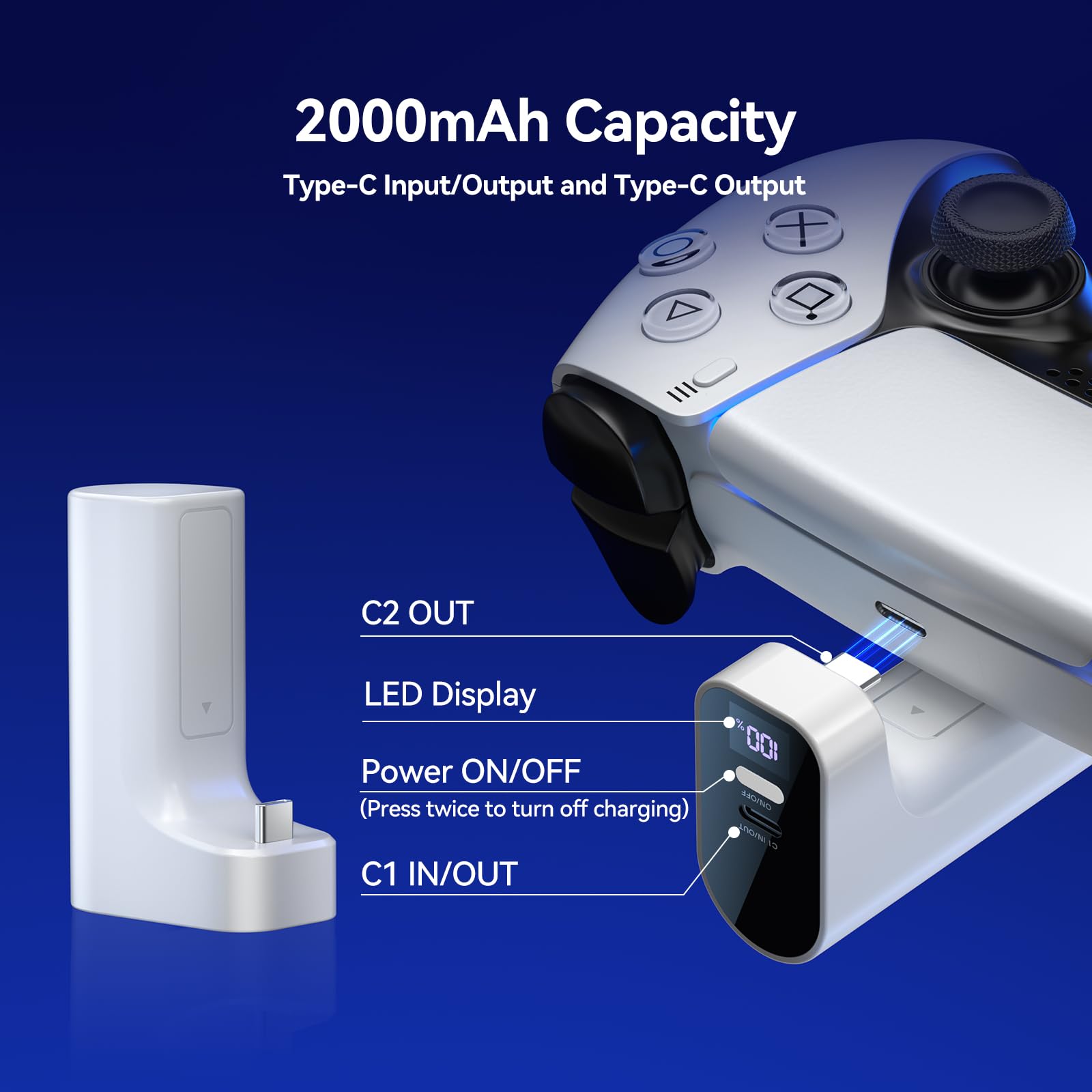 Charger for PS5 Controller, Ba – обзор и цена Gaming Console Power Bank