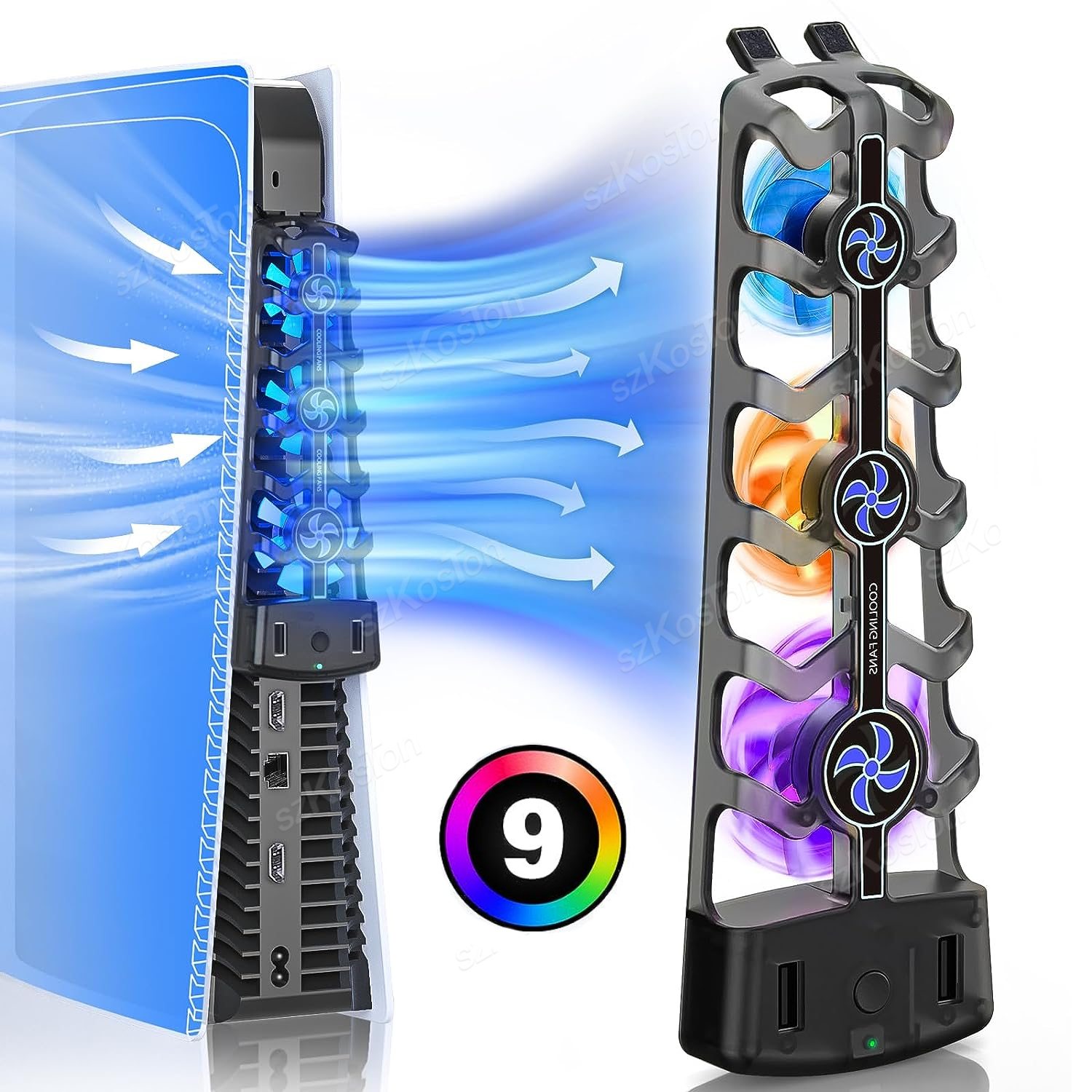 RGB Cooling Fan for PS5 Effici – обзор и цена Console Cooling Fan
