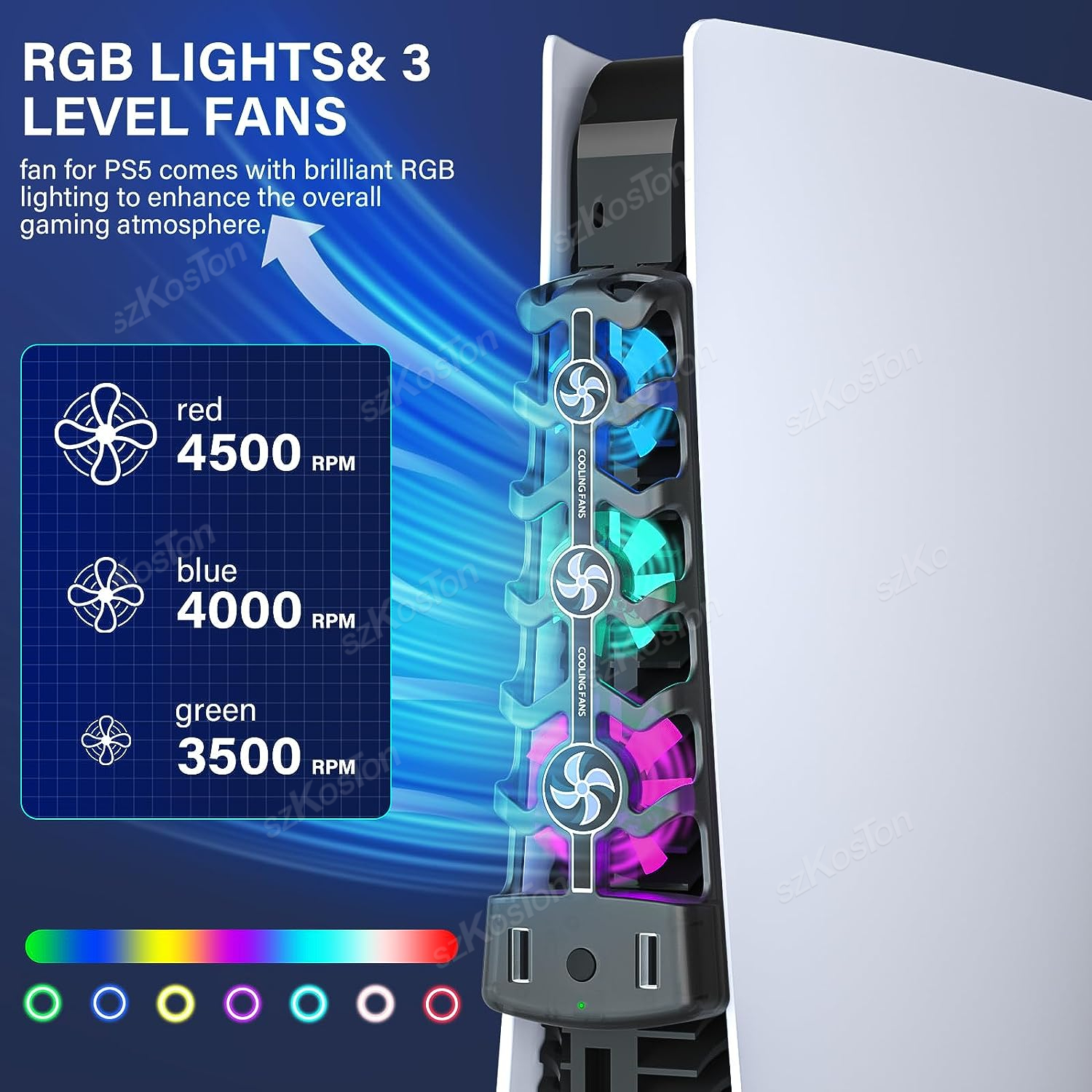 RGB Cooling Fan for PS5 Effici – обзор и цена Console Cooling Fan